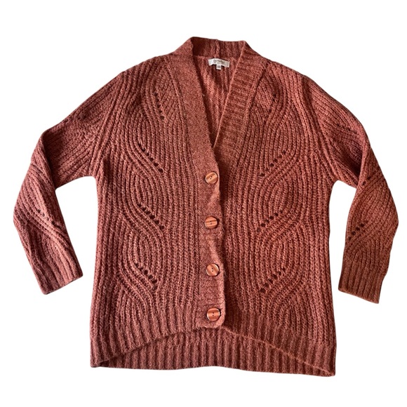 Bartolini‎ Italy Alpaca Blend Cardigan Dusty Rose Size XSmall - Picture 1 of 11